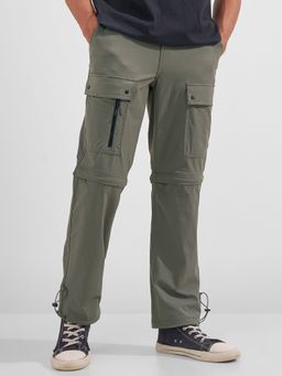 HIGHLANDER - Men Olive Traveller Convertible Relaxed Fit Trouser