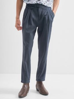 HIGHLANDER - Men Blue Italian Style Gurkha Pleated Pant