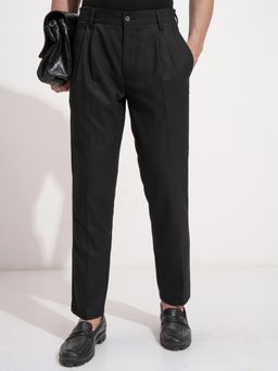 HIGHLANDER - Men Black Flat Front Wide Leg Trouser