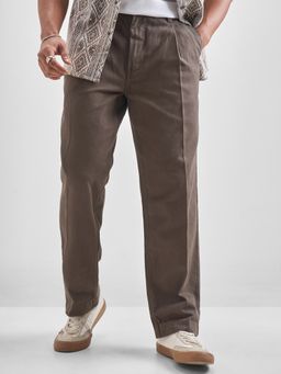 HIGHLANDER - Men Black Washed Relaxed Pleated Trouser