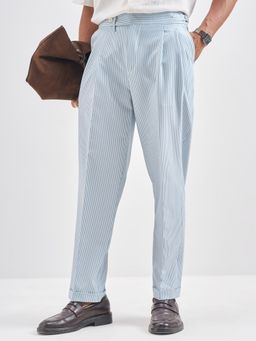 HIGHLANDER - Men Blue Relaxed Fit Formal Trouser