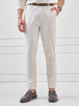 HIGHLANDER - Men White Solid Slim Fit Trouser