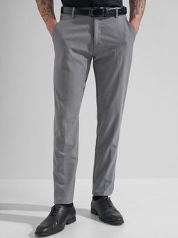 HIGHLANDER - Men Grey 4 Way Lycra Super Stretch Solid Trouser
