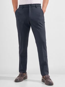 HIGHLANDER - Men Blue 4 Way Lycra Super Stretch Solid Trouser