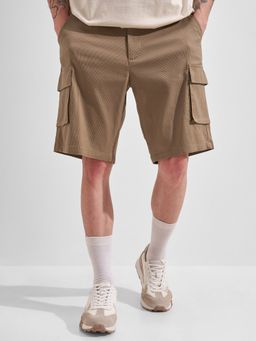 HIGHLANDER - Men Brown Double Solid Cargo Relaxed Fit Shorts