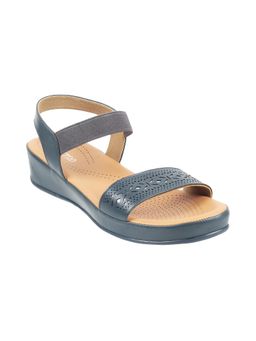 Metro - Womens Blue Flat SandalsMetro Women Blue Synthetic Self Design Sandals