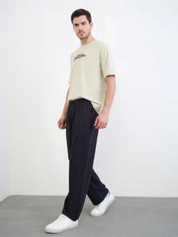 Styli - Men Oversized Fit Applique Embroidered Track Pants