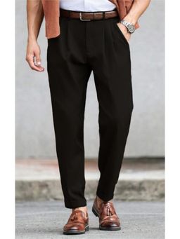 Off Duty India - Men Black Silk Solid Tapered Fit Pant