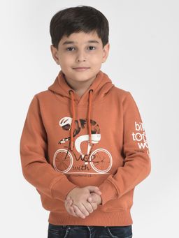 CRIMSOUNE CLUB - Boy Orange Graphic Hoodie