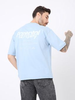 BLNK - Blue Oversize Typography T-Shirt