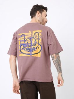 BLNK - Mauve Oversize Typography T-Shirt