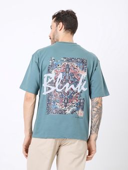 BLNK - Typography Teal Oversize T-Shirt