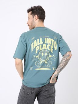 BLNK - Teal Oversize Typography T-Shirt