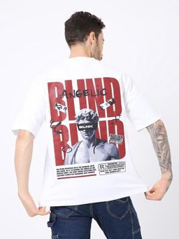 BLNK - White Oversize Typography T-Shirt