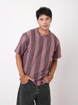 BLNK - Pink Striped Half Sleeve T-Shirt