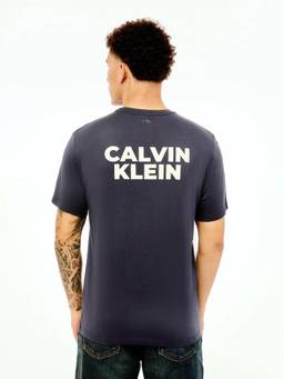 Calvin Klein - Men's Grey Logo Straight Fit Cotton T-Shirt