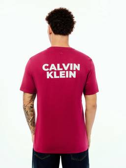 Calvin Klein - Red Men's Logo Straight Fit Cotton T-Shirt