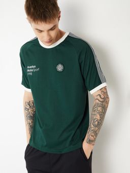 max - Green Men Typography Sports T-Shirt