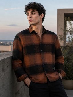 CAHOOT - Men Brown Buffalo Check Casual Shirt