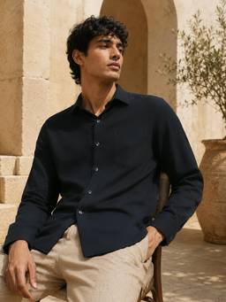 CAHOOT - Men Black Solid Everyday Casual Shirt