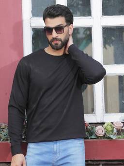 CRIMSOUNE CLUB - Men Casual Black Solid Sweatshirt