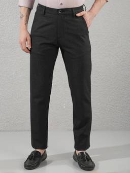 CRIMSOUNE CLUB - Men's Essential Black Textured Trouser