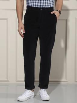 CRIMSOUNE CLUB - Black Men's Versatile Corduroy Trouser
