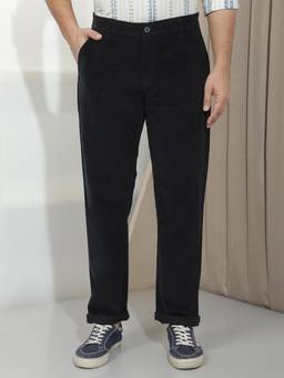 CRIMSOUNE CLUB - Men's Casual Black Straight Corduroy Trouser