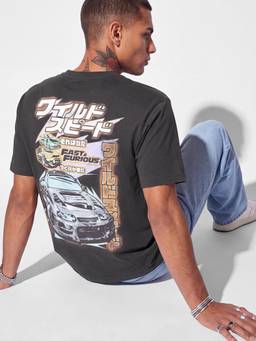 max - Grey Men Oversized Dragon Ball-Z T-Shirt