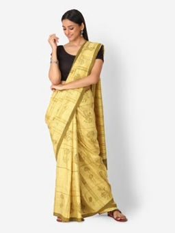Fabindia - Silk Tussar Block Print Sari