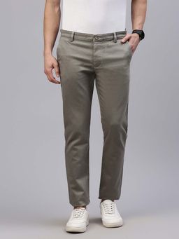 Classic Polo - Mens Grey Slim Fit Solid Trouser