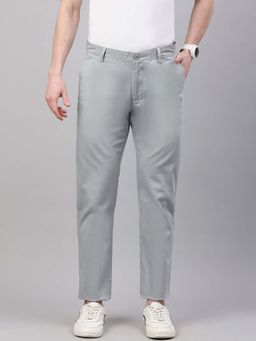 Classic Polo - Mens Light Blue Slim Fit Solid Trouser