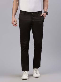 Classic Polo - Mens Dark Green Slim Fit Solid Trouser