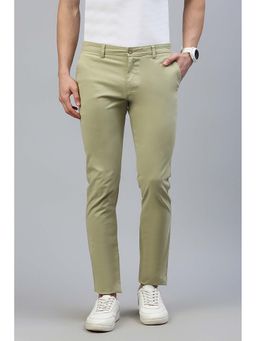 Classic Polo - Mens Light Green Slim Fit Solid Trouser