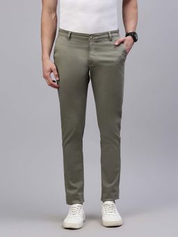 Classic Polo - Mens Grey Slim Fit Solid Trouser