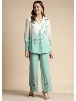 SAKSHI KHETTERPAL - Mint Green Ombre Embroidered Co-Ord (Set of 2)