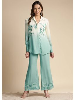 SAKSHI KHETTERPAL - Mint Green Ombre Embroidered Co-Ord (Set of 2)