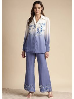 SAKSHI KHETTERPAL - Very Peri Purple Ombre Embroidered Co-Ord (Set of 2)