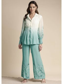 SAKSHI KHETTERPAL - Mint Green Ombre Elasticated Co-Ord (Set of 2)