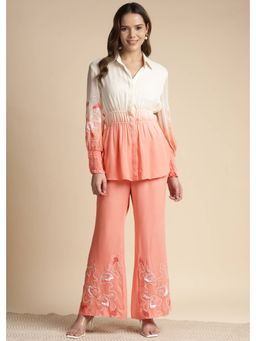 SAKSHI KHETTERPAL - Peach Ombre Elasticated Co-Ord (Set of 2)