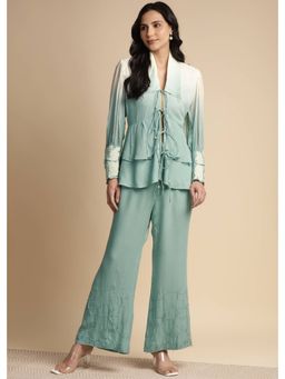 SAKSHI KHETTERPAL - Mint Green Ombre Tie Up Co-Ord (Set of 2)