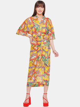 CINCIN Fashion - Multi Coloured Midi Dress with Belt (Set of 2)