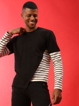 CAHOOT - Men Striped Full Sleeve Stylish Casual Sweatshirts