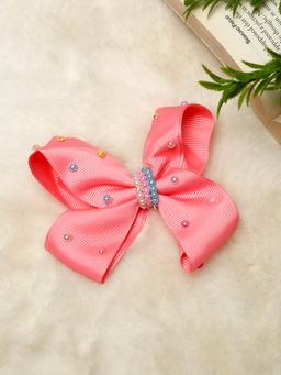 Stol'N - Bow with Stone Embellished Hair Clip - Orange