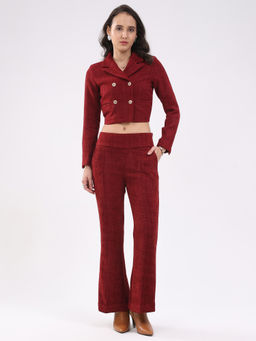 Global Republic - Women Red Blend Textured Co-Ord Set
