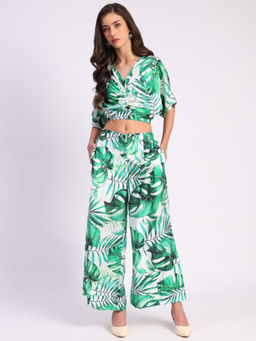Global Republic - Women Green Floral Print Polycotton Co-Ord Set