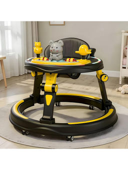StarAndDaisy - Black & Yellow Baby Walker with Switchable Food & Musical Toy Tray