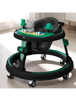 StarAndDaisy - Baby Walkers for Kids with Switchable Food & Musical Toy Tray - Green & Black