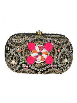 5 Elements by Radhika Gupta - Black Candy Embroidered Clutch