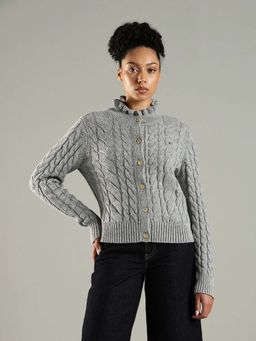 Tommy Hilfiger - Regular Fit Cotton High-Neck Cardigan